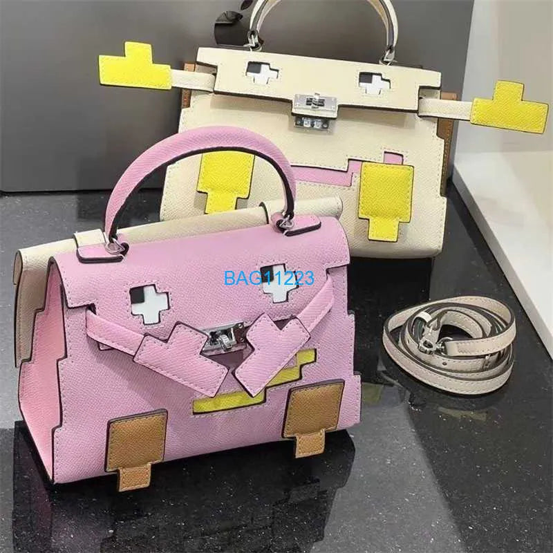 Mosaic Doll Crossbody Body Luxus Handtasche Mosaic Doll Tasche Mini Crossbody Damenbeutel Cowide Kleine Tasche Monster Geometrisch Kontrastierende Farbbag Waref89 Qx4I