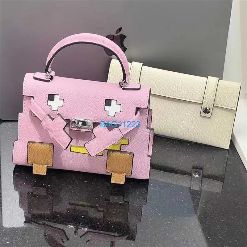 Mosaic Doll Crossbody Body Luxus Handtasche Mosaic Doll Tasche Mini Crossbody Damenbeutel Cowide Kleine Tasche Monster Geometrisch Kontrastierende Farbbag Waref89 Qx4I