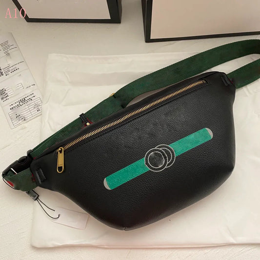 Klassische Stil Von Frauen Und Männern Mode Taillenbeutel Schwarz Weiße Leder -Fanny -Packung Gedruckter Designer Fannypack Chest Belt Back
