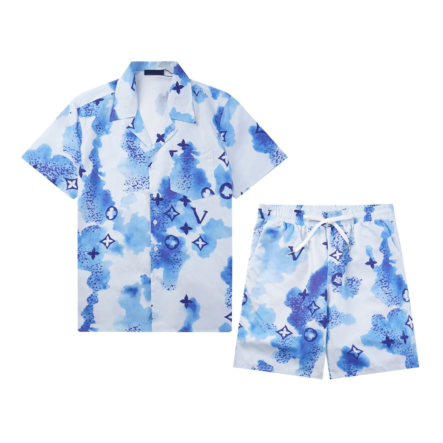 25SS Mens Designer Tracksuit Set Luxury Classic Fashion Hawaiian Shirts Tracksuits Ananasdruck Shorts Shirt Short Sleeve Anzug 789789