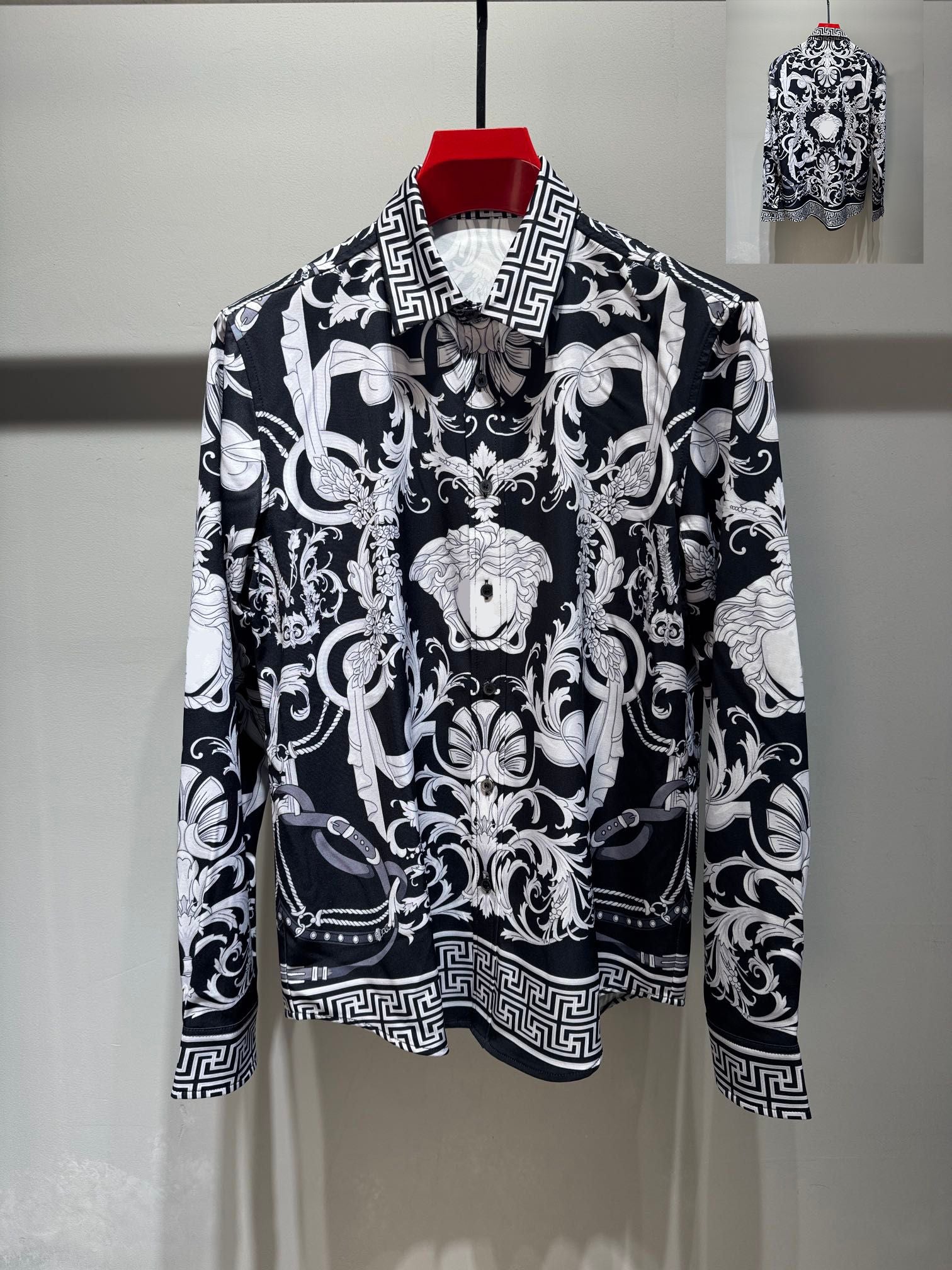 Neuer Designer -Button -Hemd -Shirt -Hemd -Hemd -Marke Gedruckt Luxuriöser Langärmer Hemd Slim Fit Mens Designer Shirt Gedruckt