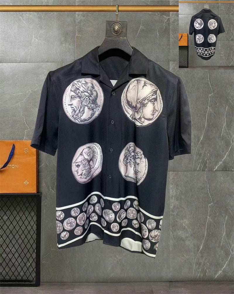 Business Luxury Shirt Herren Shirt Designer Langarmes Hemd Single Breasted Branddruck Shirt Herren Button up Shirt Denim Shirt Asian Größe M-3Xl Yyt