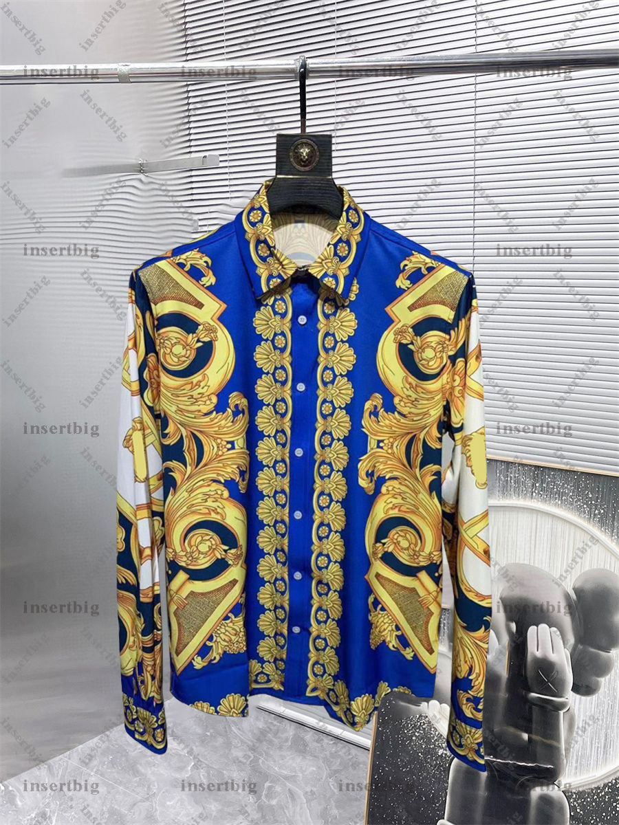 Neuer Designer -Button -Hemd -Shirt -Hemd -Hemd -Marke Gedruckt Luxuriöser Langärmer Hemd Slim Fit Mens Designer Shirt Gedruckt
