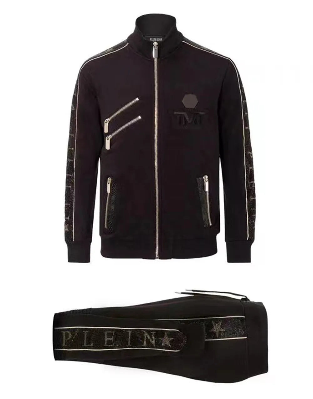 Philipe Plein Philipp Plain Philip Phillip Plien Bären Herren Hoodie Jackethose Kristallschädel Tracksuit Hoodies Casual Tracksuits Jogger Jacken Hosen S MZKV
