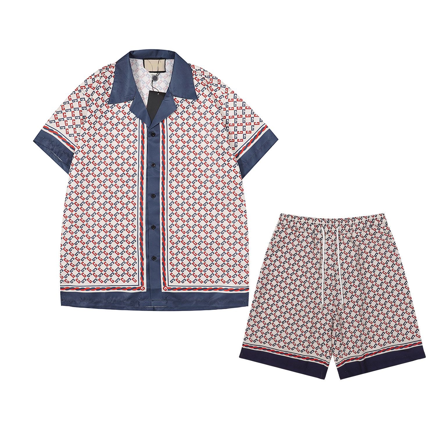 25SS Mens Designer Tracksuit Set Luxury Classic Fashion Hawaiian Shirts Tracksuits Ananasdruck Shorts Shirt Short Sleeve Anzug 789789