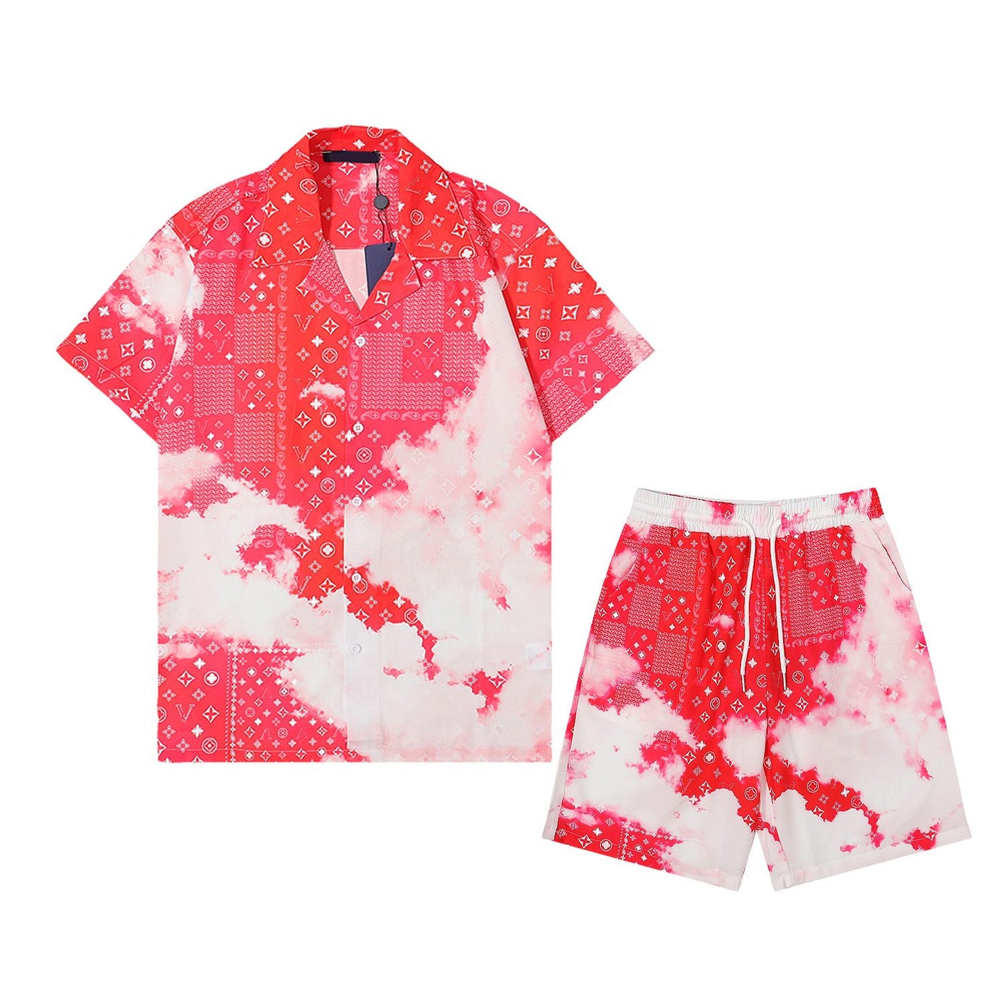 25SS Mens Designer Tracksuit Set Luxury Classic Fashion Hawaiian Shirts Tracksuits Ananasdruck Shorts Shirt Short Sleeve Anzug 789789
