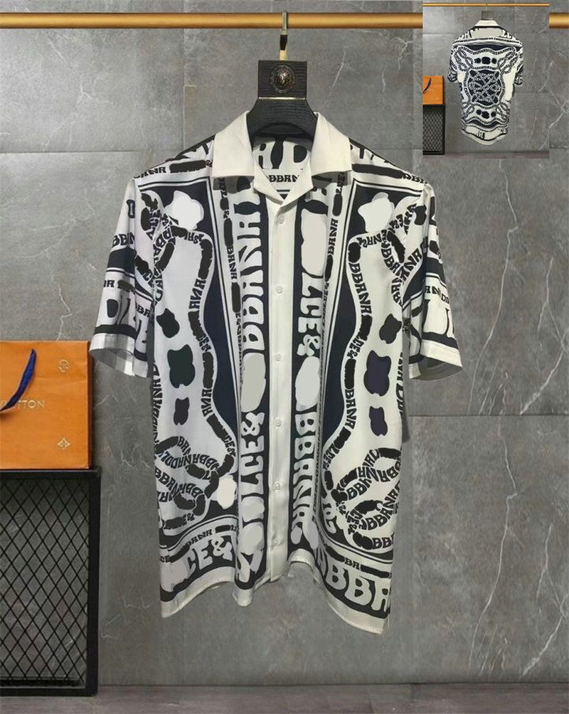 Business Luxury Shirt Herren Shirt Designer Langarmes Hemd Single Breasted Branddruck Shirt Herren Button up Shirt Denim Shirt Asian Größe M-3Xl Yyt