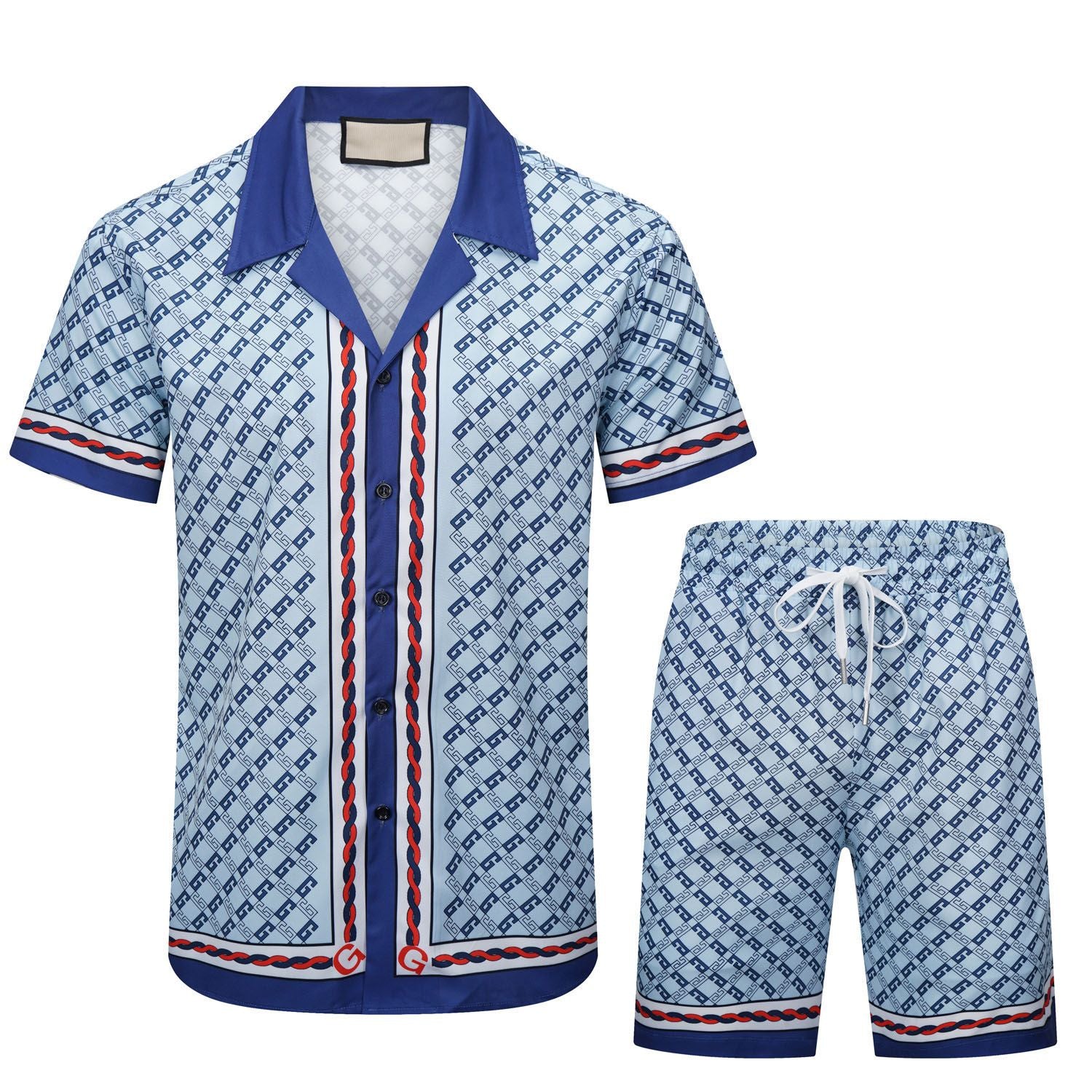 25SS Mens Designer Tracksuit Set Luxury Classic Fashion Hawaiian Shirts Tracksuits Ananasdruck Shorts Shirt Short Sleeve Anzug 789789