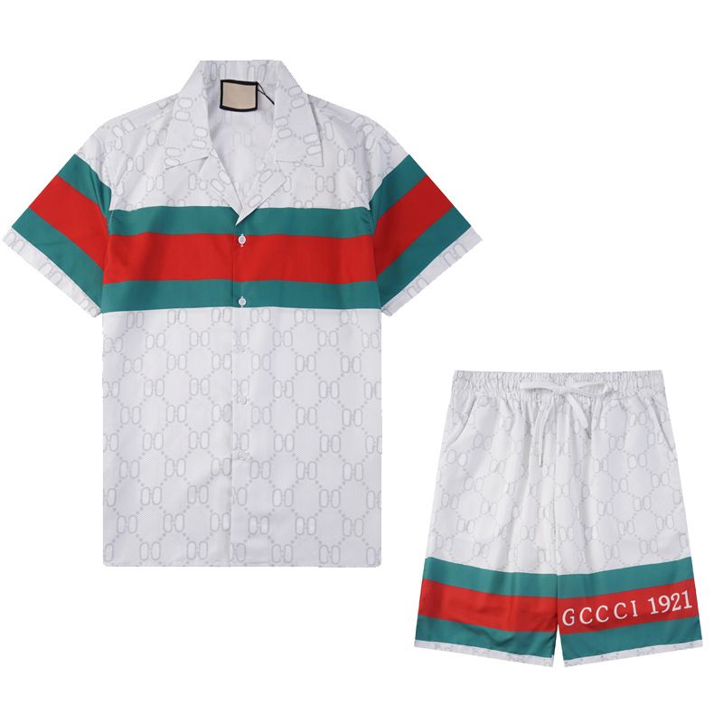 25SS Mens Designer Tracksuit Set Luxury Classic Fashion Hawaiian Shirts Tracksuits Ananasdruck Shorts Shirt Short Sleeve Anzug 789789