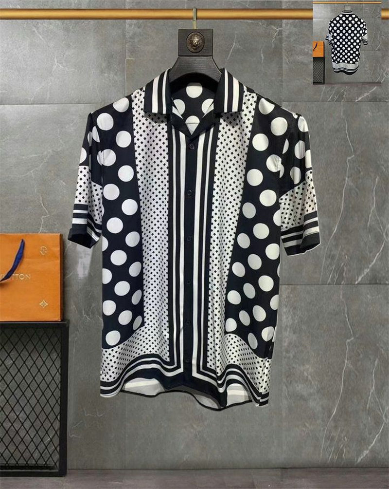 Business Luxury Shirt Herren Shirt Designer Langarmes Hemd Single Breasted Branddruck Shirt Herren Button up Shirt Denim Shirt Asian Größe M-3Xl Yyt