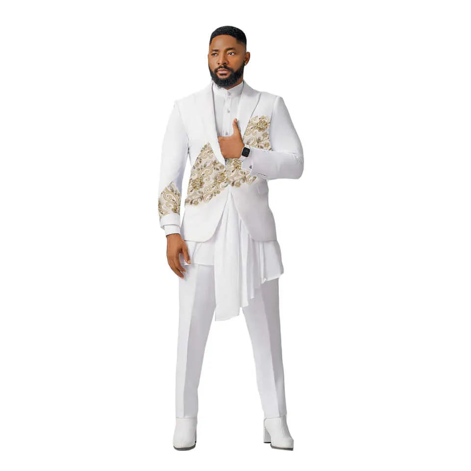 Wunderschöne Hochzeitstuxedos Applikationen Perlen Männer Anzug Ihren Höhepunkt 2 -Stück -Set -Jacke Hosen Bräutigam Business Blazer Gepindert