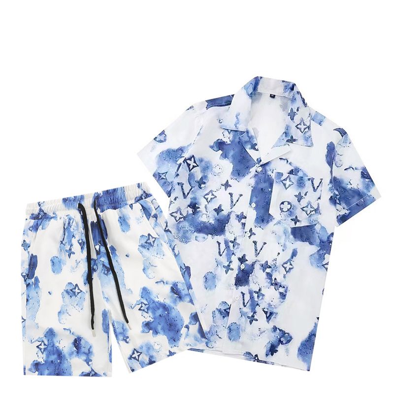 25SS Mens Designer Tracksuit Set Luxury Classic Fashion Hawaiian Shirts Tracksuits Ananasdruck Shorts Shirt Short Sleeve Anzug 789789