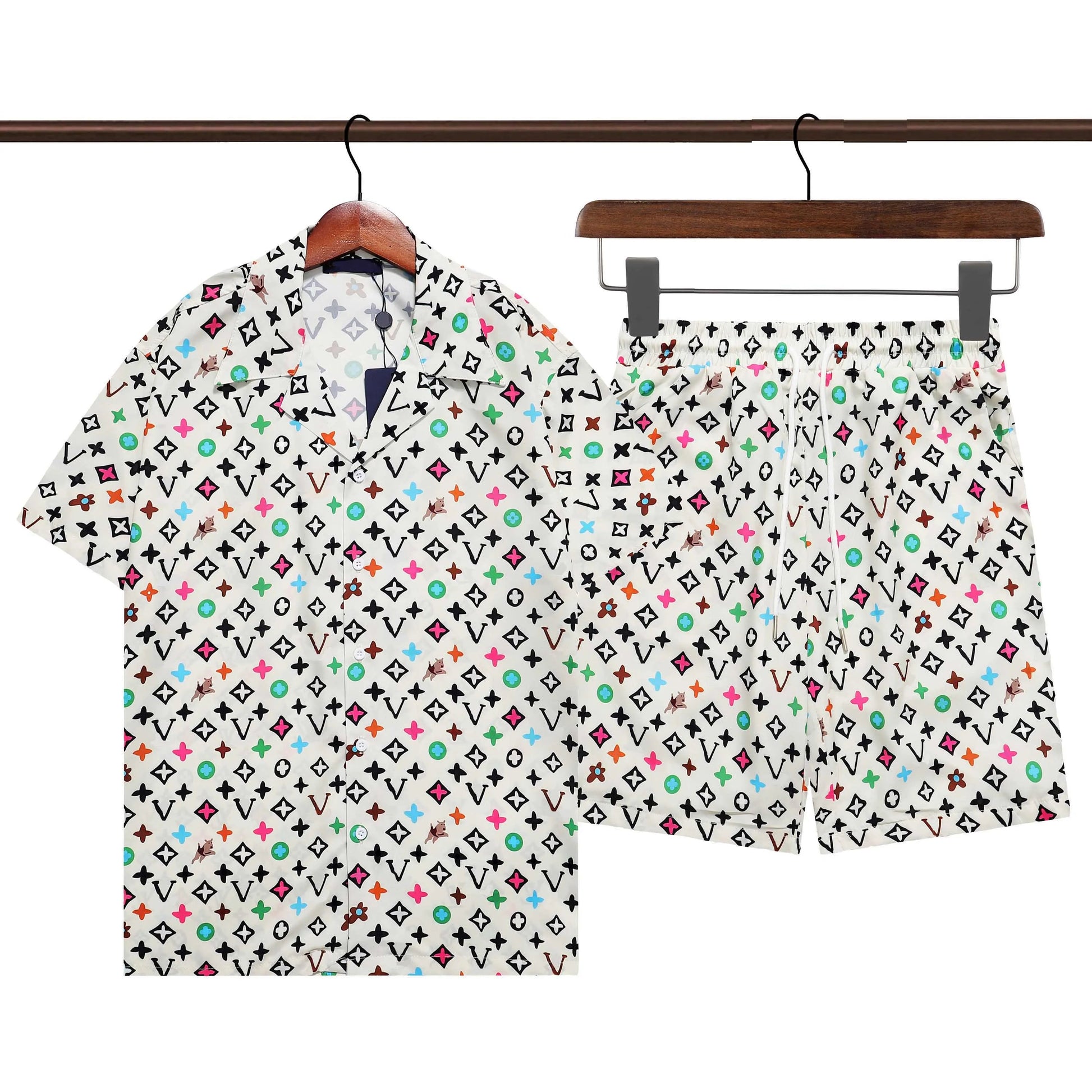 25SS Mens Designer Tracksuit Set Luxury Classic Fashion Hawaiian Shirts Tracksuits Ananasdruck Shorts Shirt Short Sleeve Anzug 789789
