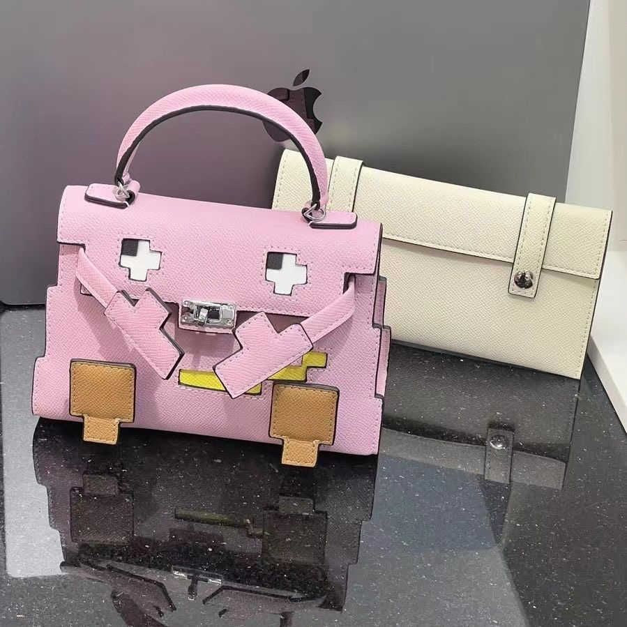 Mosaic Doll Crossbody Body Luxus Handtasche Mosaic Doll Tasche Mini Crossbody Damenbeutel Cowide Kleine Tasche Monster Geometrisch Kontrastierende Farbbag Waref89 Qx4I