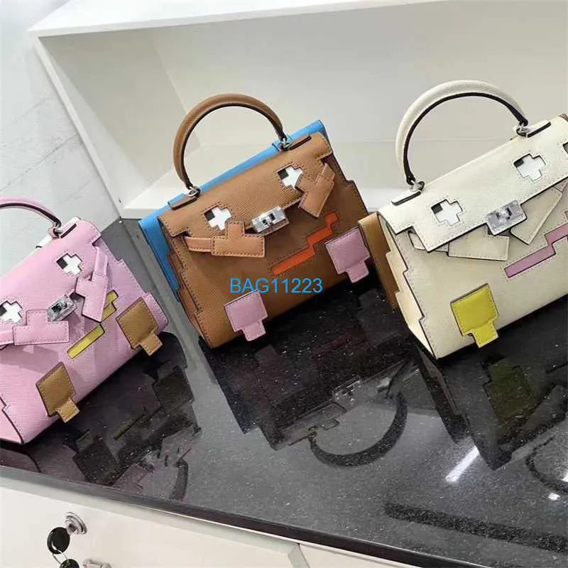 Mosaic Doll Crossbody Body Luxus Handtasche Mosaic Doll Tasche Mini Crossbody Damenbeutel Cowide Kleine Tasche Monster Geometrisch Kontrastierende Farbbag Waref89 Qx4I