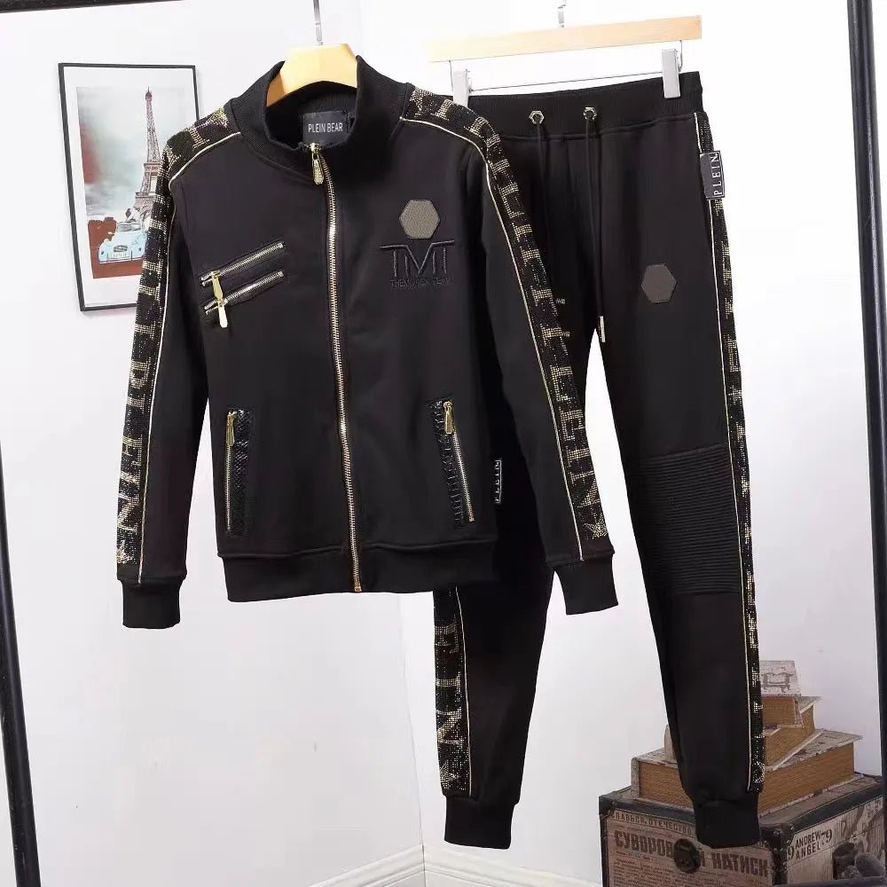 Philipe Plein Philipp Plain Philip Phillip Plien Bären Herren Hoodie Jackethose Kristallschädel Tracksuit Hoodies Casual Tracksuits Jogger Jacken Hosen S MZKV