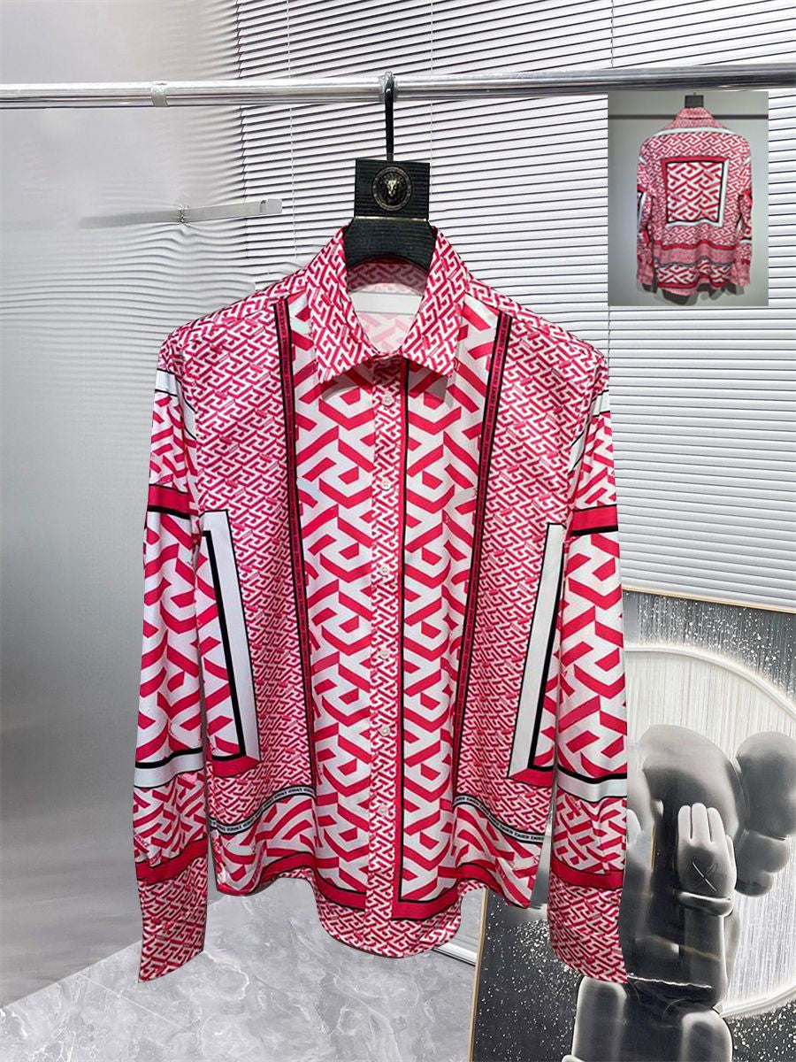 Neuer Designer -Button -Hemd -Shirt -Hemd -Hemd -Marke Gedruckt Luxuriöser Langärmer Hemd Slim Fit Mens Designer Shirt Gedruckt