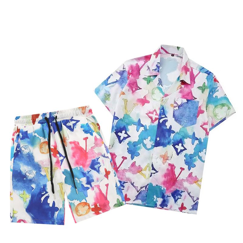 25SS Mens Designer Tracksuit Set Luxury Classic Fashion Hawaiian Shirts Tracksuits Ananasdruck Shorts Shirt Short Sleeve Anzug 789789