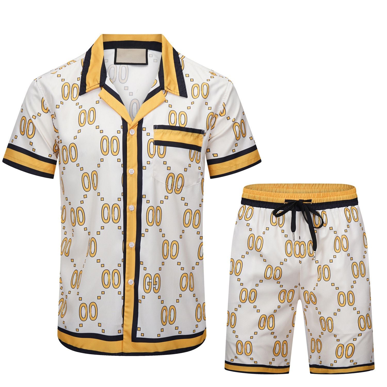 25SS Mens Designer Tracksuit Set Luxury Classic Fashion Hawaiian Shirts Tracksuits Ananasdruck Shorts Shirt Short Sleeve Anzug 789789