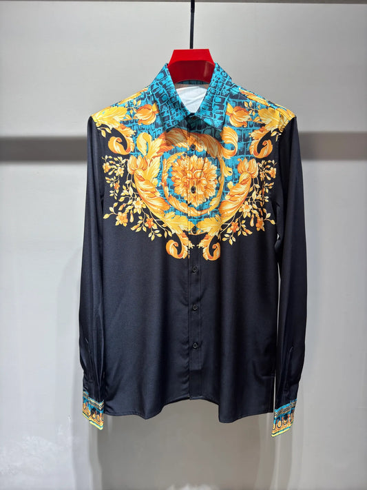 Neuer Designer -Button -Hemd -Shirt -Hemd -Hemd -Marke Gedruckt Luxuriöser Langärmer Hemd Slim Fit Mens Designer Shirt Gedruckt