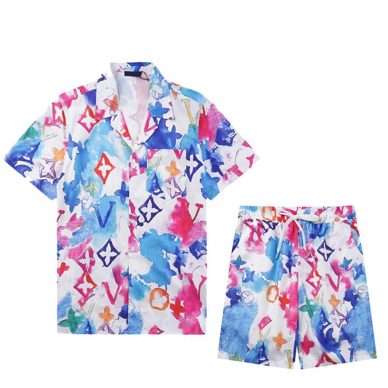 25SS Mens Designer Tracksuit Set Luxury Classic Fashion Hawaiian Shirts Tracksuits Ananasdruck Shorts Shirt Short Sleeve Anzug 789789