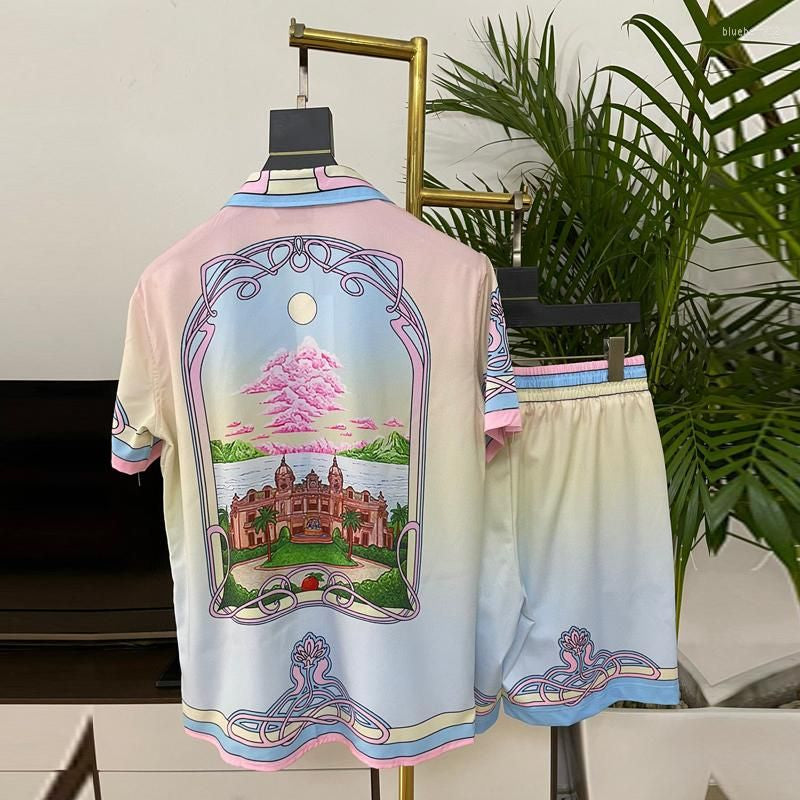 Herren -Tracksuits Herren -Kleidungsdruck Set Kurzärmelige Mode Hawaiian Shirt Sommer Casual Floral Beach Zweiteilige Sets
