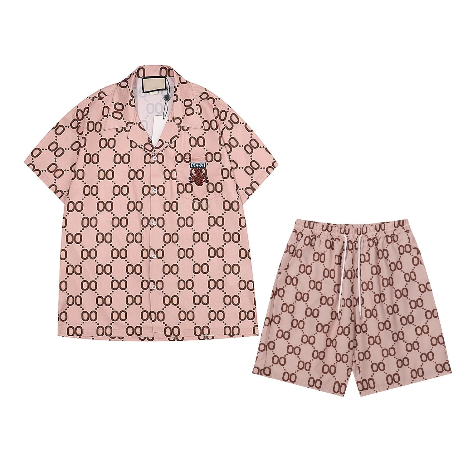 25SS Mens Designer Tracksuit Set Luxury Classic Fashion Hawaiian Shirts Tracksuits Ananasdruck Shorts Shirt Short Sleeve Anzug 789789