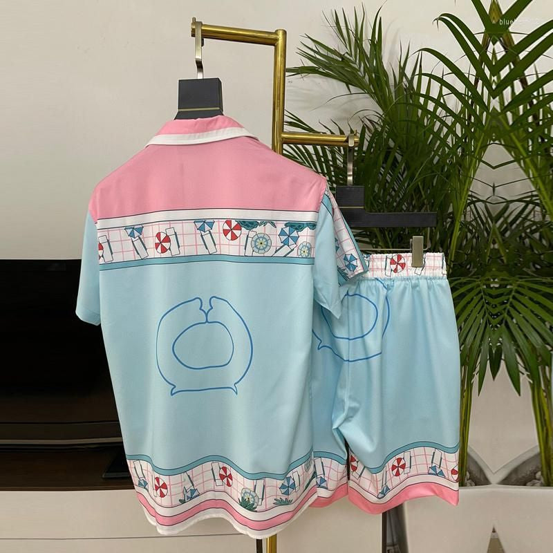 Herren -Tracksuits Herren -Kleidungsdruck Set Kurzärmelige Mode Hawaiian Shirt Sommer Casual Floral Beach Zweiteilige Sets