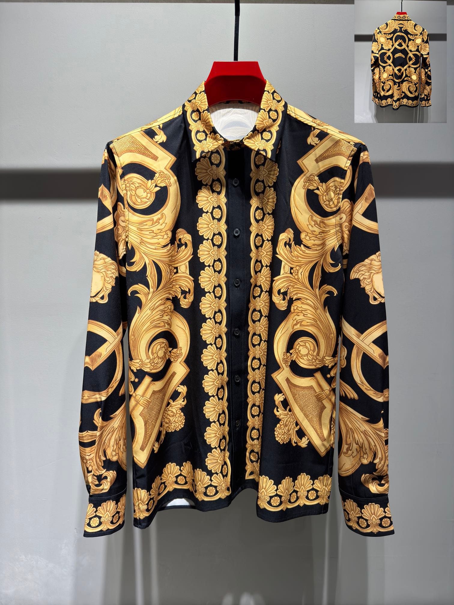 Neuer Designer -Button -Hemd -Shirt -Hemd -Hemd -Marke Gedruckt Luxuriöser Langärmer Hemd Slim Fit Mens Designer Shirt Gedruckt